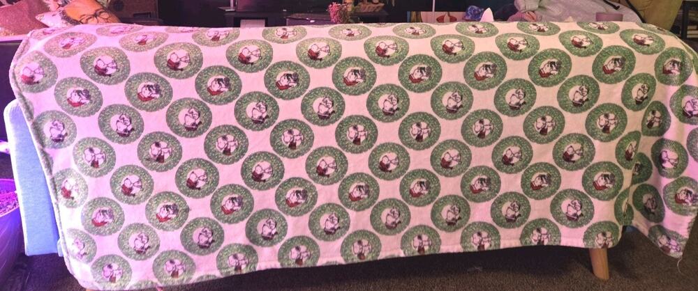 Officially Licensed Snoopy Christmas Holiday Soft Fleece Blanket Wreaths 73x 46